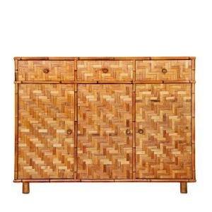 Petit buffet avec marqueterie de bambou – Italie 1970