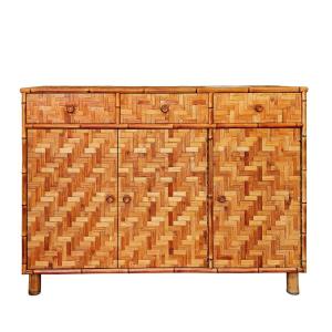 Sideboard With Bamboo Marquetry - Italy 1970