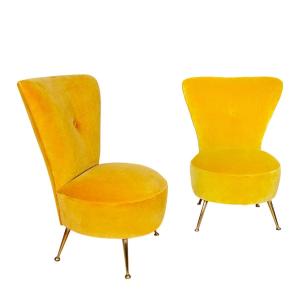 Paire de chaises basses – Italie 1950