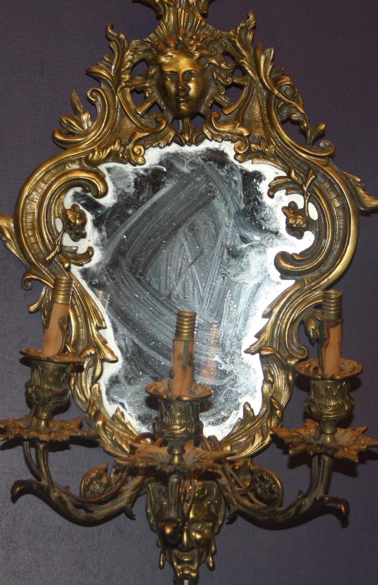 Appliques Napoleon III En Bronze Doré -photo-3