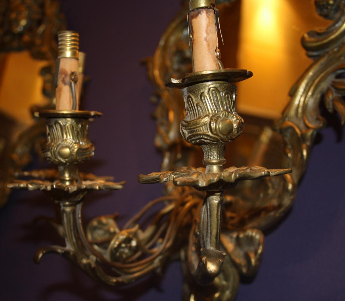 Appliques Napoleon III En Bronze Doré -photo-4
