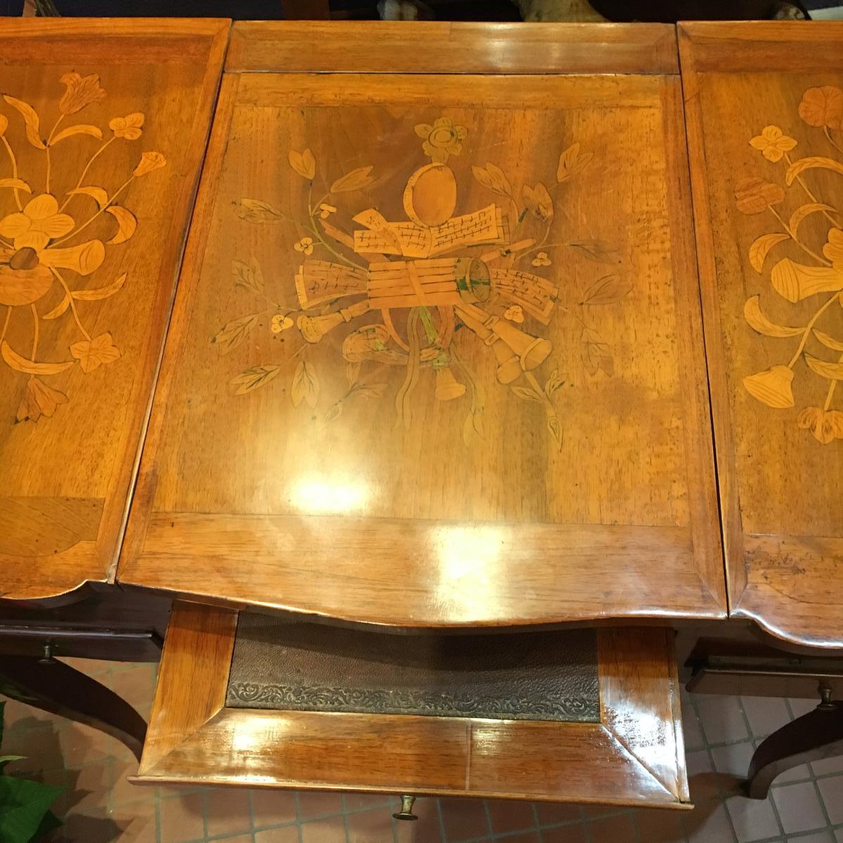 Coiffeuse De Dame En Marqueterie d'époque Louis XV -photo-2