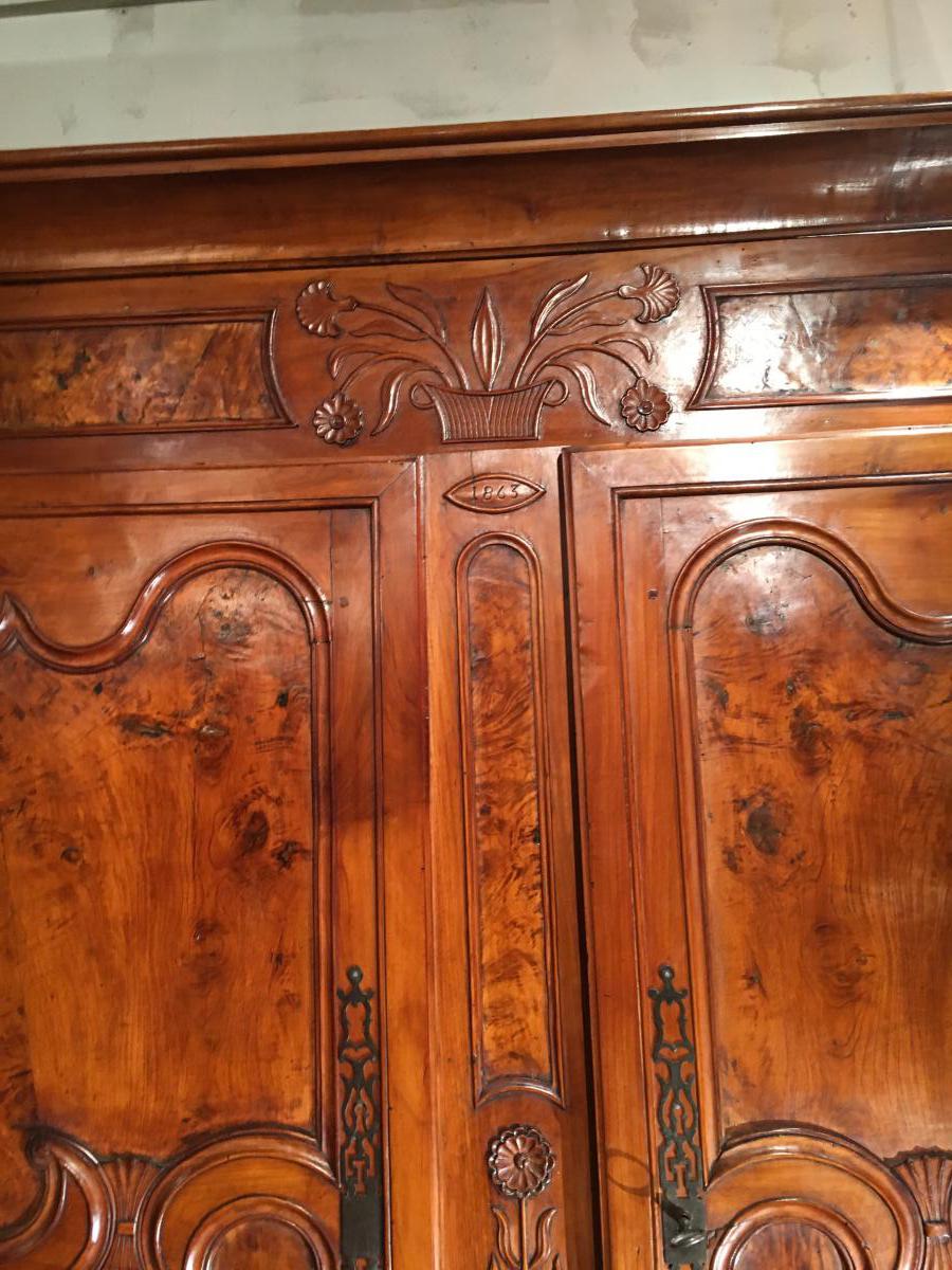 Petite Armoire Bressane Louis XV 18 éme 1843-photo-4