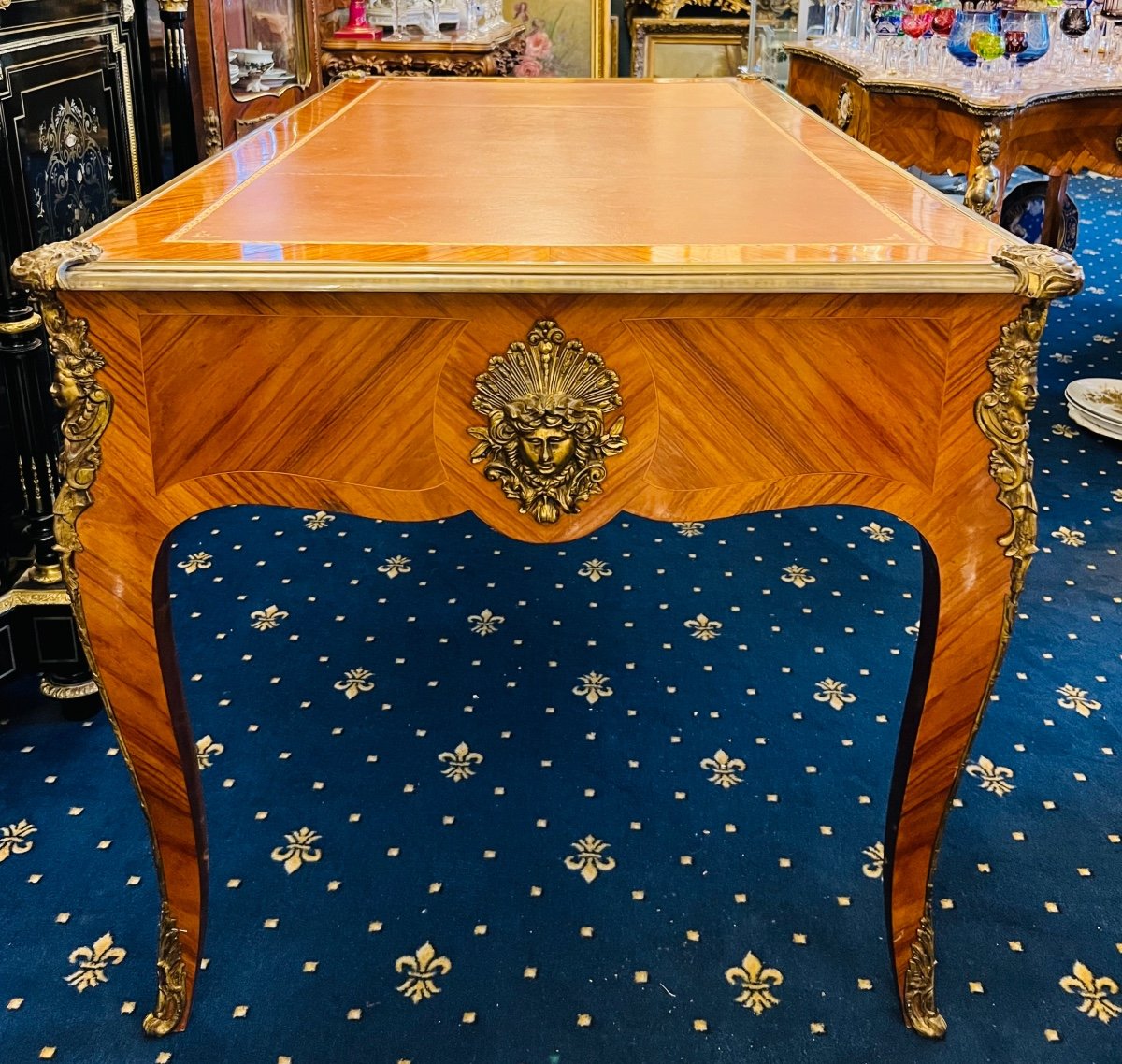 French Empire Louis XV Style Bureau Plat Writing Desk Nineteenth Century-photo-2