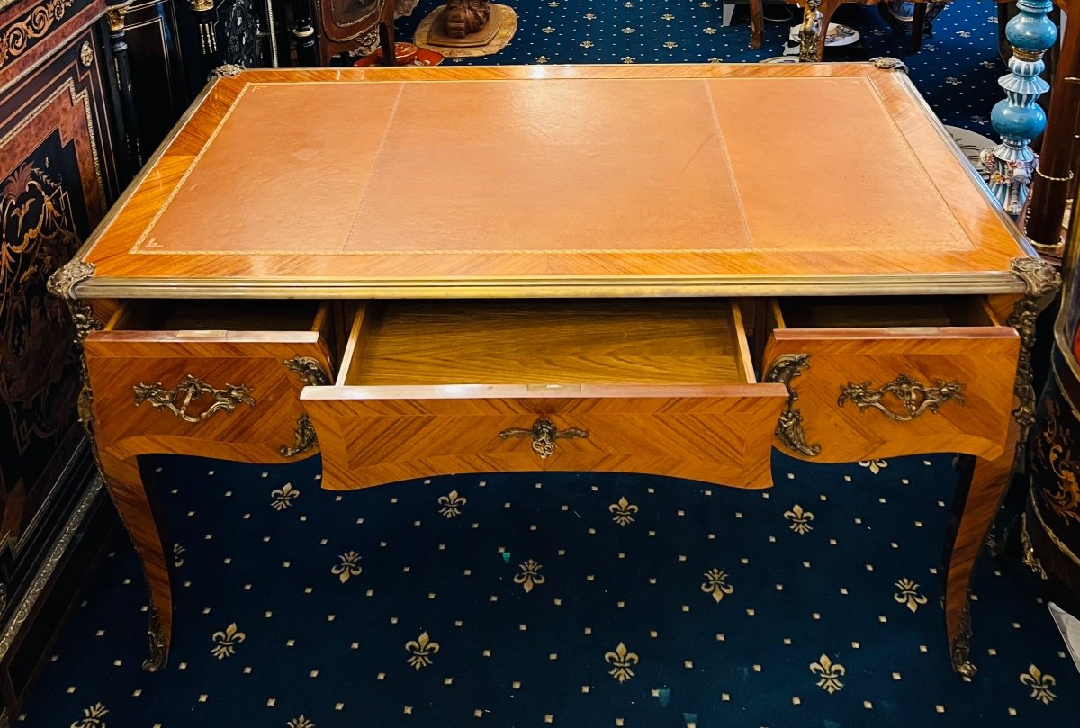 French Empire Louis XV Style Bureau Plat Writing Desk Nineteenth Century-photo-4