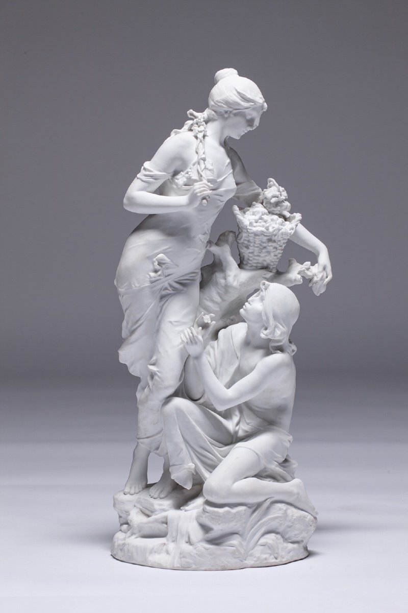 Statue En Porcelaine Biscuit Edouard Drouot 19ème Siècle
