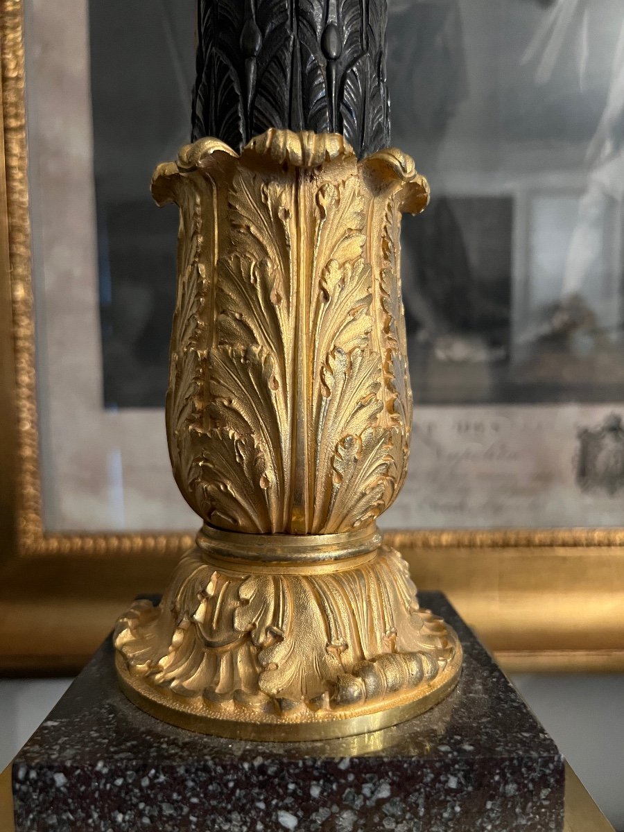 Grande paire de candélabres Empire français Sept Lumières 19ème Siècle Années 1820-photo-1