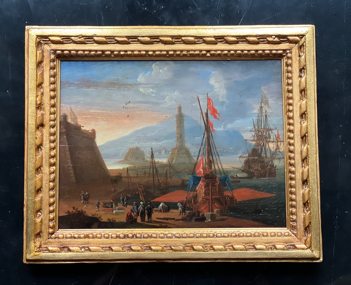 Adriaen Van Der Cabel Peinture Marine XVIIe Siècle Peinte Sur Bois