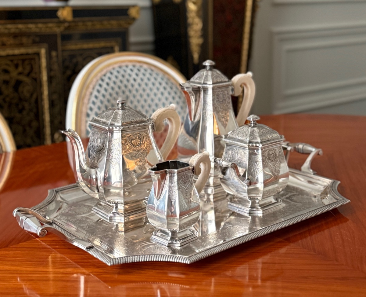 5 Piece Sterling Silver Coffee Set Minerve J Gruhier