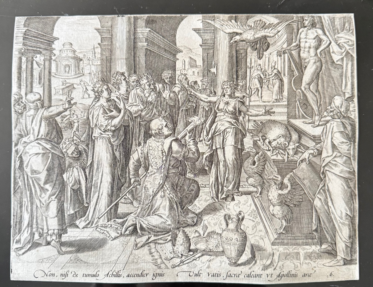 Ensemble de 6 gravures anciennes – Philips Galle (XVIᵉ–XVIIᵉ siècle)-photo-3