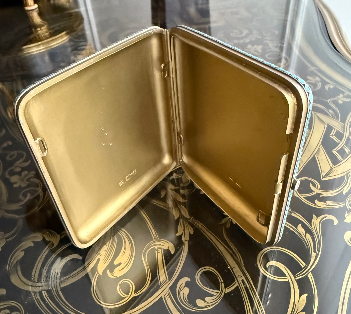 Tabatière russe 84 en argent cloisonné par IVAN  SALTYKOV-photo-3