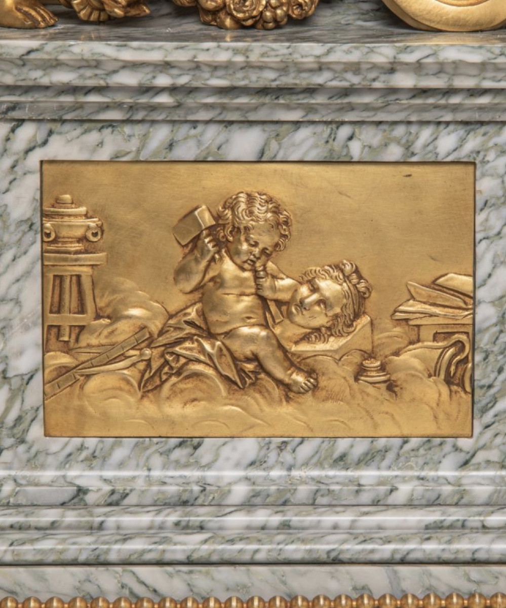 Important Pendulum In Rotating Circle Louis XVI Style Att. Dufaud Paris Model After Lepaute P-photo-2