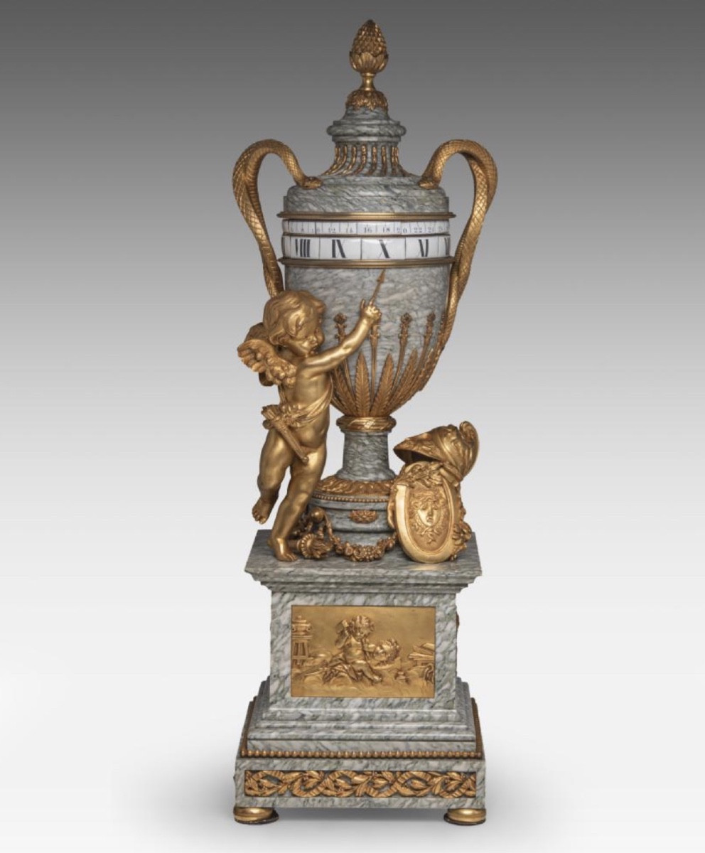 Important Pendulum In Rotating Circle Louis XVI Style Att. Dufaud Paris Model After Lepaute P