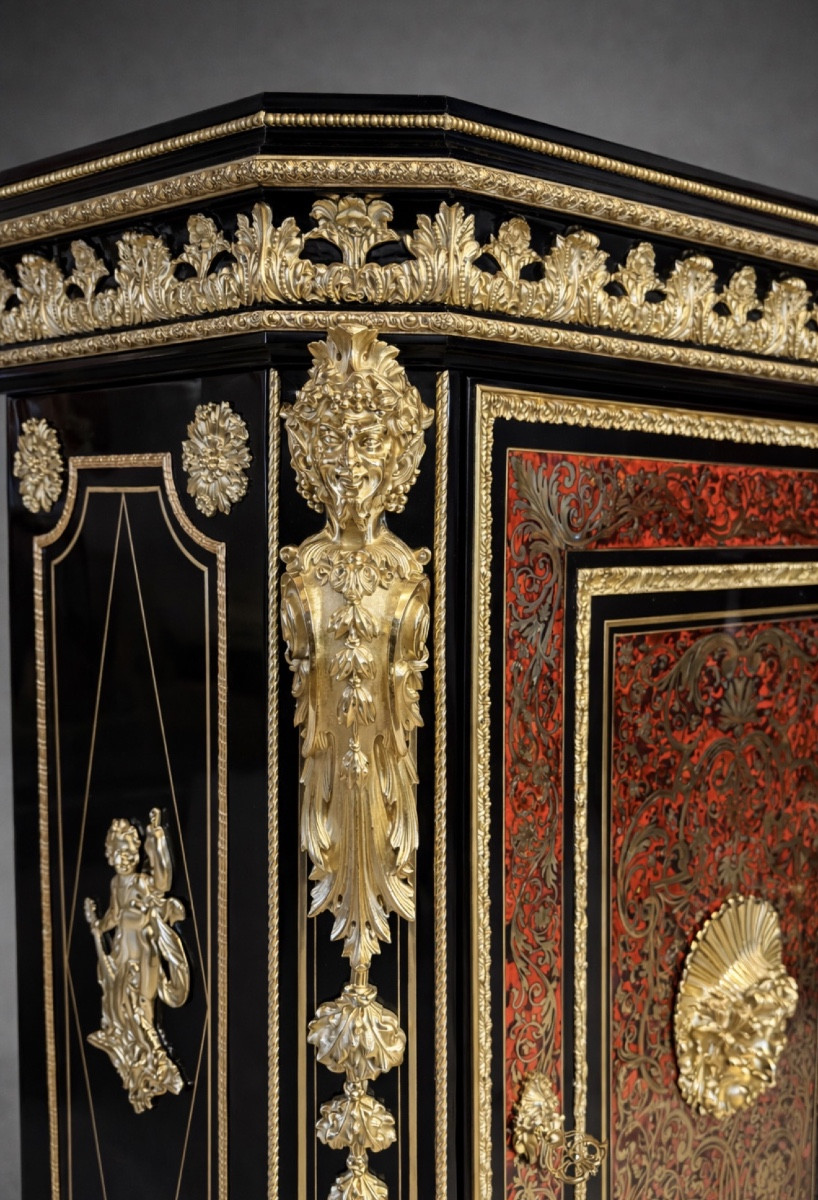MEUBLE EN MARQUETERIE BOULLE ÉPOQUE NAPOLÉON III 19EME-photo-4