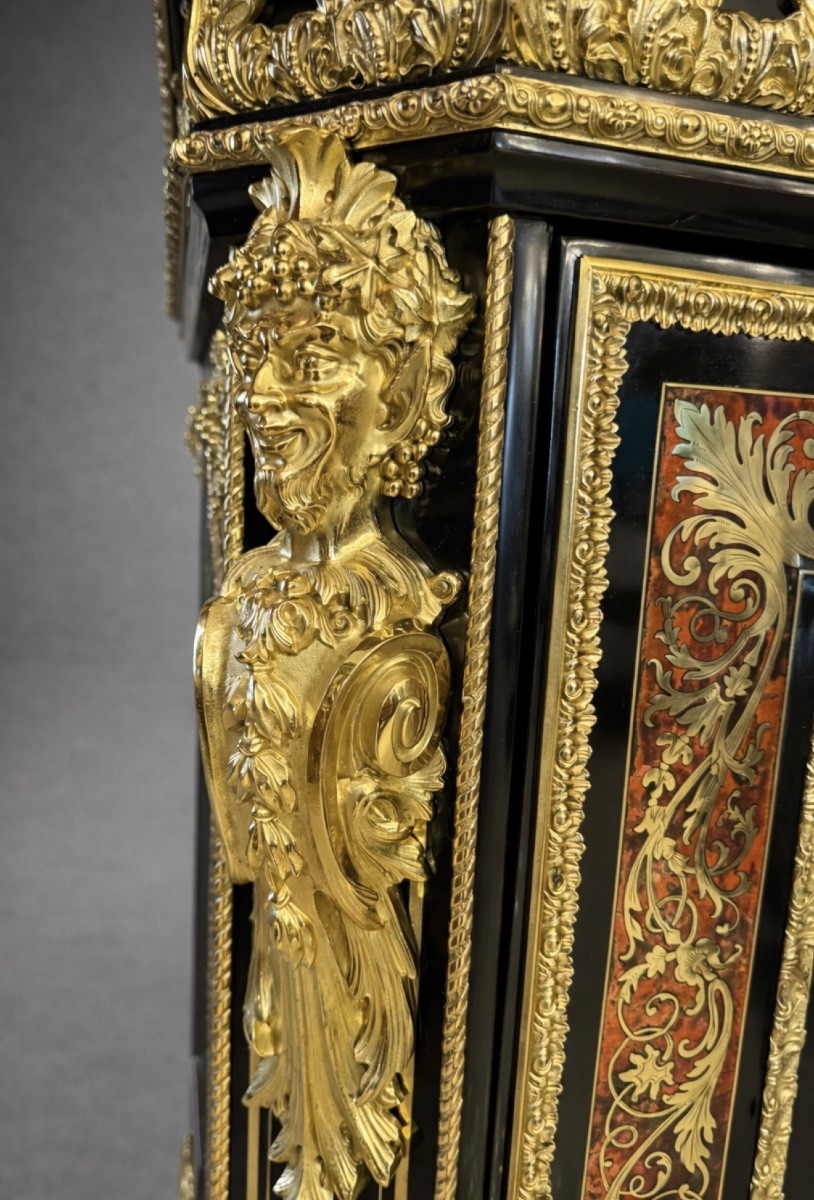 MEUBLE EN MARQUETERIE BOULLE ÉPOQUE NAPOLÉON III 19EME-photo-2