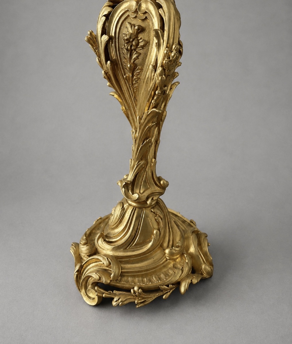 Paire de candélabres en bronze doré H. Picard – XIXe siècle-photo-2