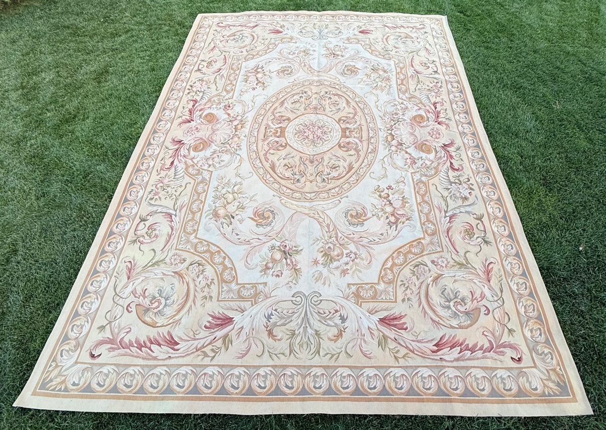 Large, Handmade Aubusson Rug-photo-2