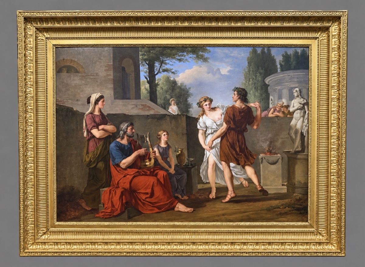 Italy, 18th Century, Antiquity, Painting On Wood, Large Format.