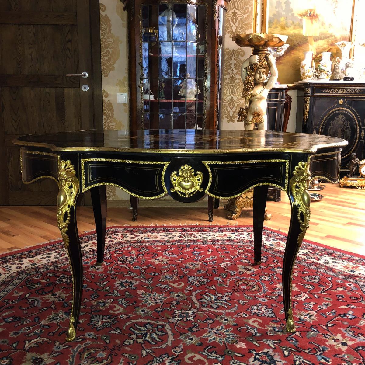 French “violonée” Table In Boulle Marquetry 19th Century