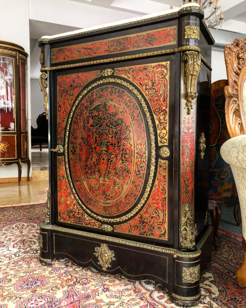 Boulle Cabinet En Marqueterie Bronze Epoque Napoléon III-photo-2