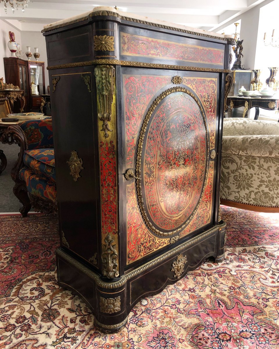 Boulle Cabinet En Marqueterie Bronze Epoque Napoléon III-photo-4