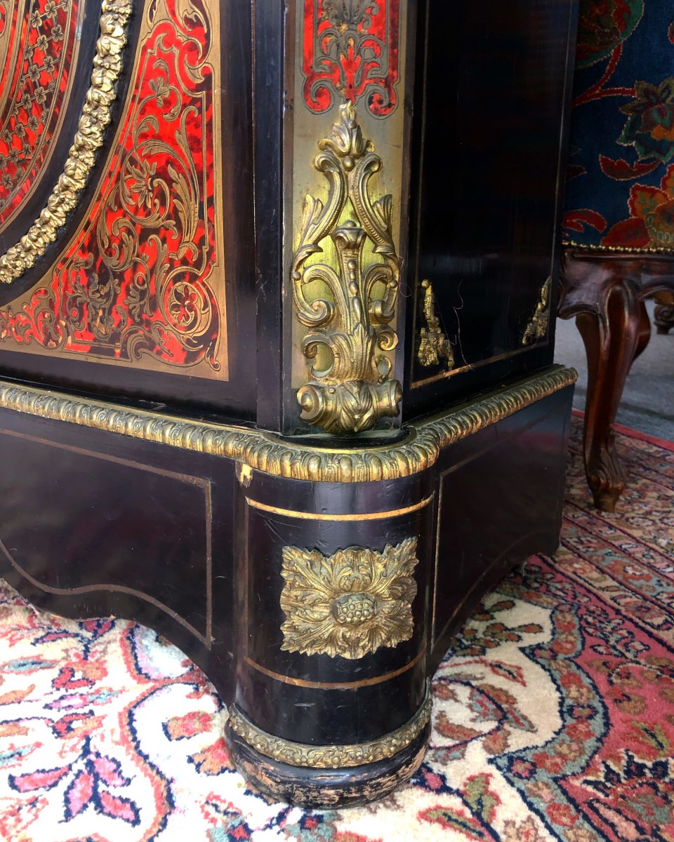 Boulle Cabinet En Marqueterie Bronze Epoque Napoléon III-photo-3
