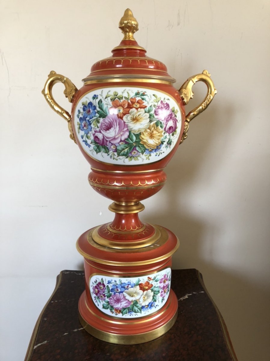 Old Paris Vase Hand Painted-photo-2