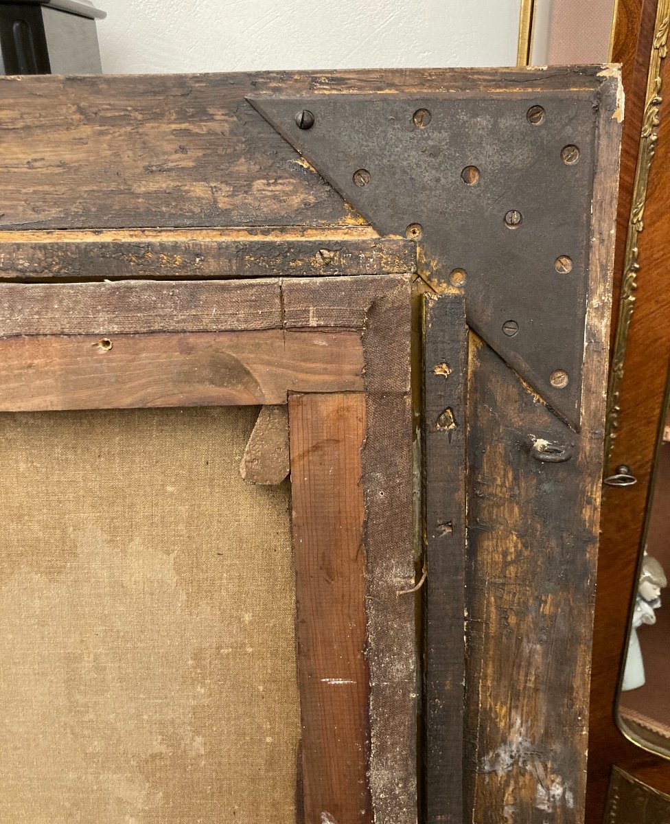 Peinture sur toile Scène de guerre espagnole du XVIIe siècle vers 1700 ans-photo-5