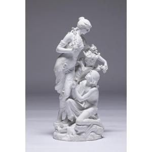 Biscuit Porcelain Statue Edouard Drouot 19th Century