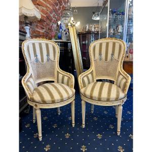 Pair Of Chairs Armchairs France Louis XVI Style 19th Century