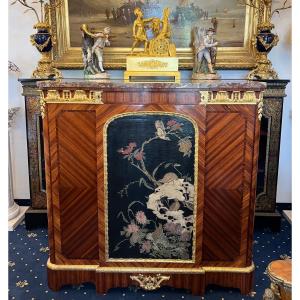 Paul Sormani Chinoiserie Cabinet In French Paris Lacquer Louis XVI Style 19th Century
