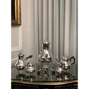 Sterling Silver Boin Taburet Paris Circa 1890 Coffee Set 4427 Grams