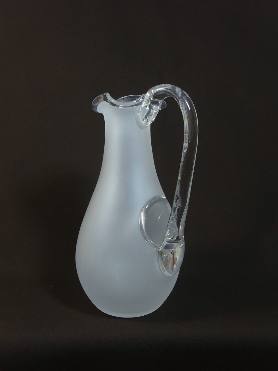 Baccarat, Pitcher Or Refreshing Broc In Blown Crystal Satin Texture And Clear Crystal, With Ice Reservoir-photo-4