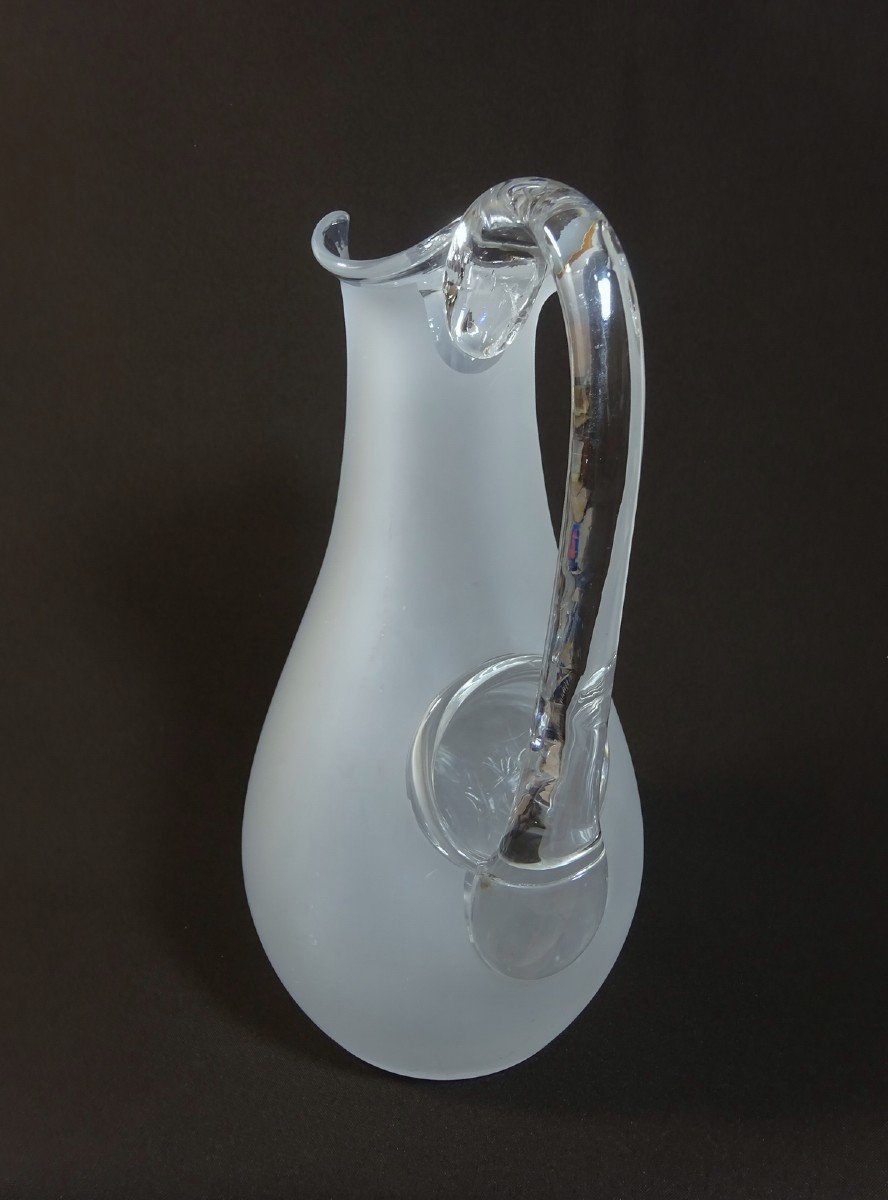 Baccarat, Pitcher Or Refreshing Broc In Blown Crystal Satin Texture And Clear Crystal, With Ice Reservoir-photo-5