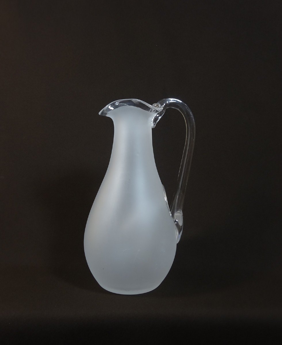 Baccarat, Pitcher Or Refreshing Broc In Blown Crystal Satin Texture And Clear Crystal, With Ice Reservoir