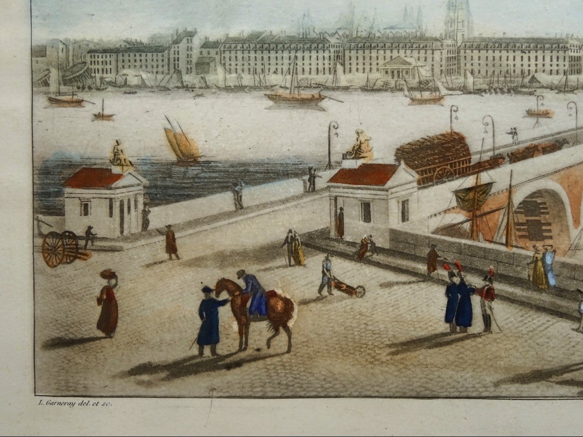 Ambroise Louis Garneray, Vue De Bordeaux, Le Pont De Pierre, La Garonne, bateaux, et Quais Animés-photo-4
