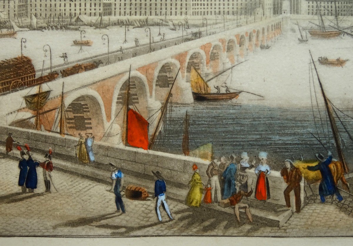 Ambroise Louis Garneray, Vue De Bordeaux, Le Pont De Pierre, La Garonne, bateaux, et Quais Animés-photo-3
