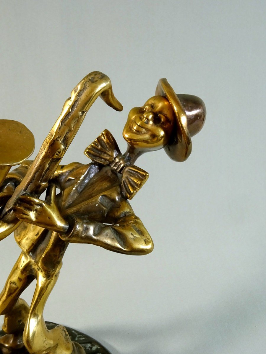 Yves Lohé, Statuette ou Sculpture en Bronze, Musicien Le Saxophoniste, Joueur De Saxophone, XXème Siècle, Signée-photo-5