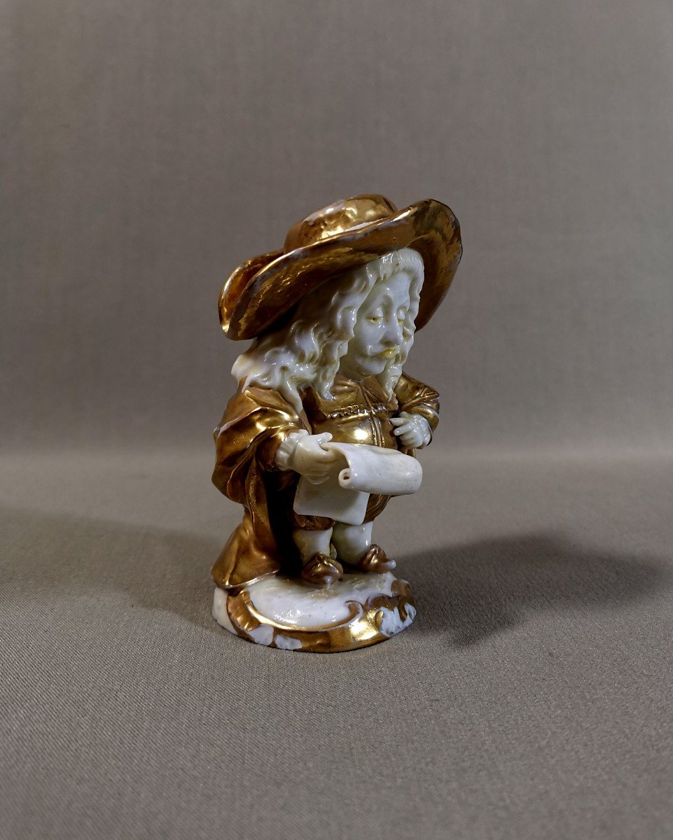 Personnage Nain Grotesque Figurine En Porcelaine, XIXeme Siècle, Peut-être d'Après les Estampes de Jacques Callot-photo-2