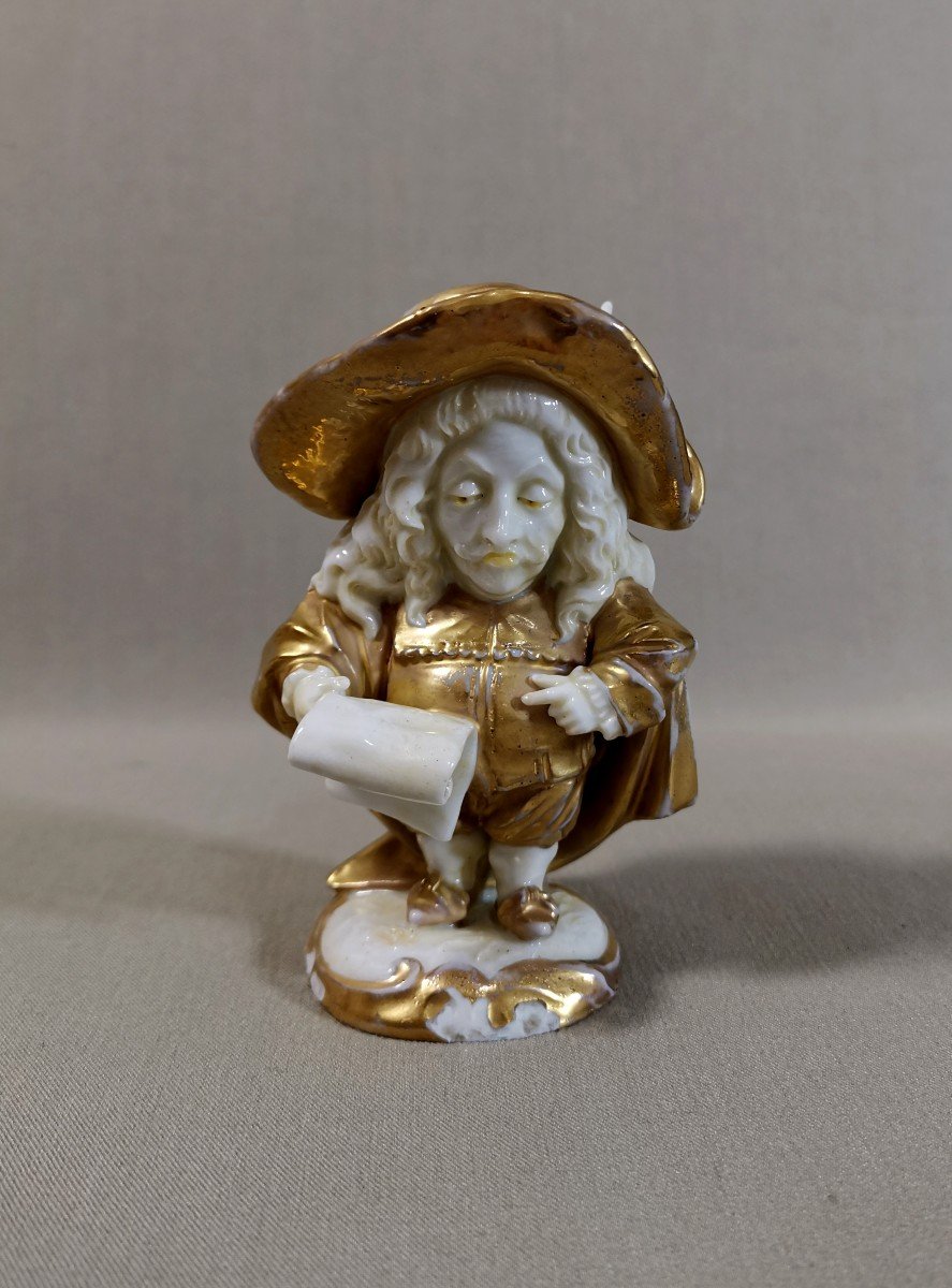 Personnage Nain Grotesque Figurine En Porcelaine, XIXeme Siècle, Peut-être d'Après les Estampes de Jacques Callot
