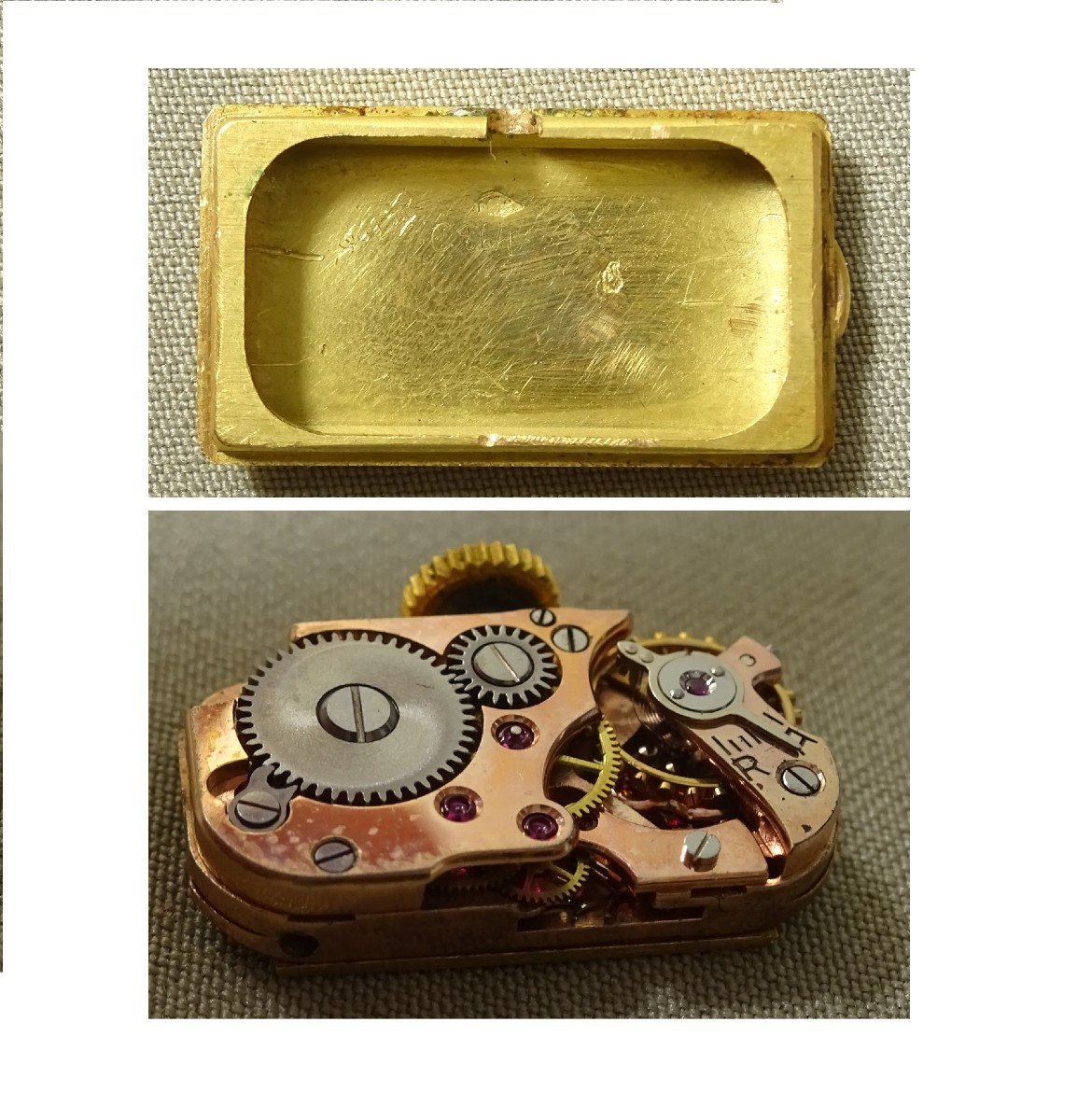 Uti, Utinam,tank Watch In 18ct Gold & Diamonds, Beautiful Singular Model, Circa 1940, In Good Condition-photo-8