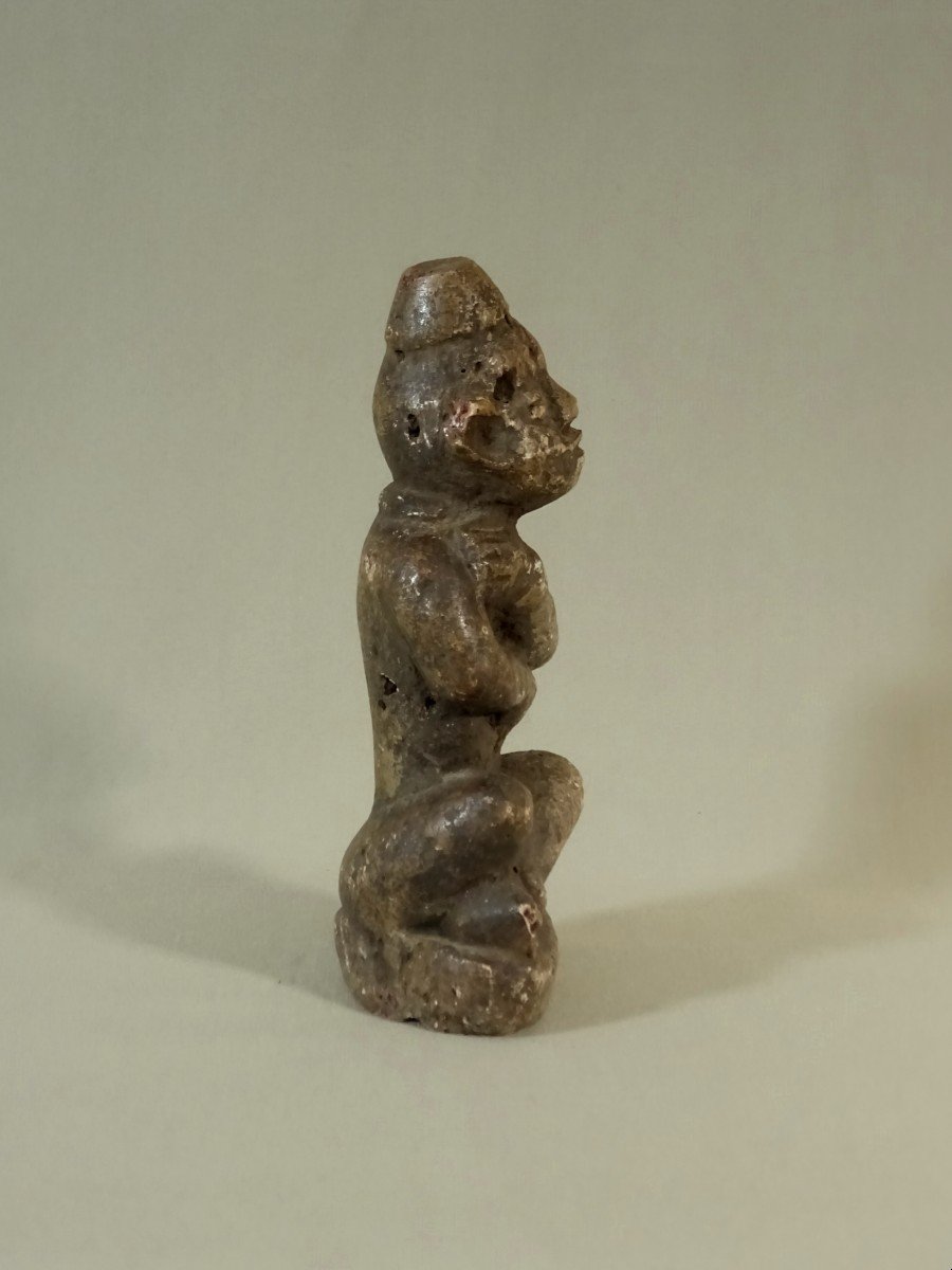 Republic Of Congo, Ntadi/bitumba Bakongo Funeral Statuette, Seated Figure In Tailor, African Tribal Art-photo-3