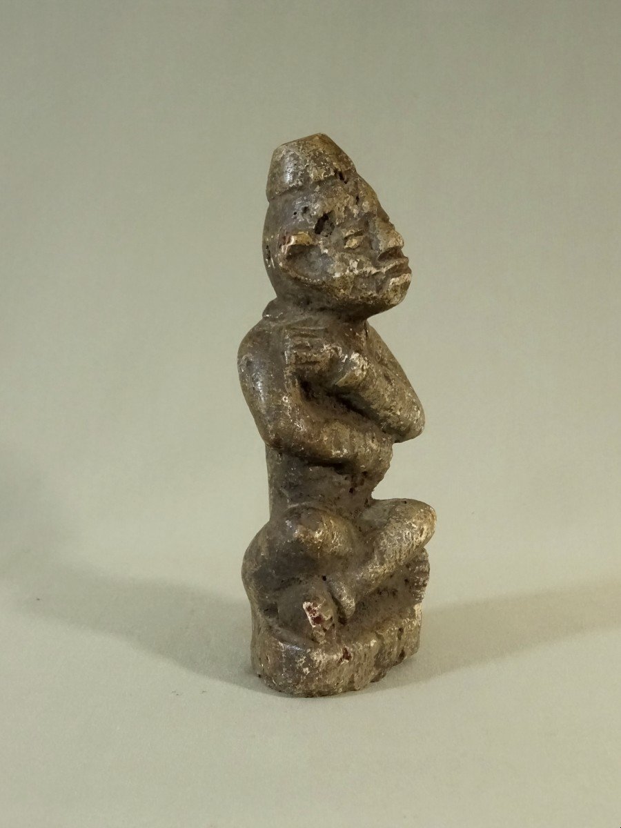 Republic Of Congo, Ntadi/bitumba Bakongo Funeral Statuette, Seated Figure In Tailor, African Tribal Art-photo-6