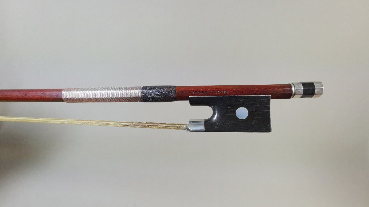 Marc Laberte, Beautiful 4/4 Violin Bow In Pernanbouc Wood, Iron Brand V.j. Ferelli, Mirecourt Circa 1930