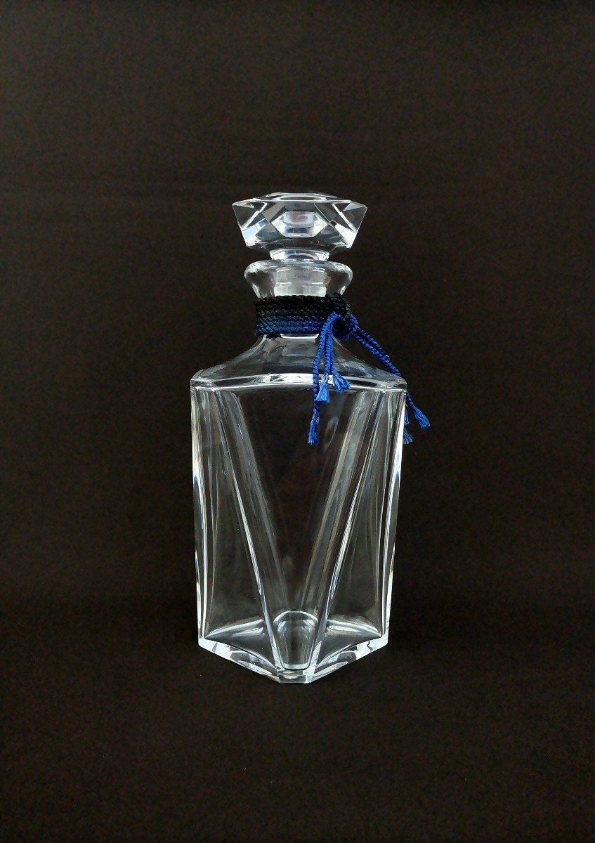 Baccarat, Carafe Art Déco Cristal Taillé, Modèle Cognac Martell Cordon Bleu-photo-2