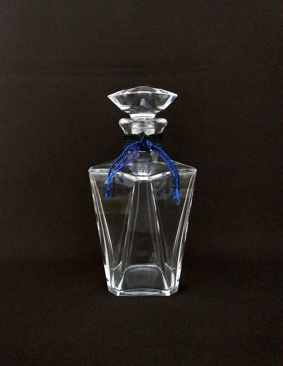 Baccarat, Carafe Art Déco Cristal Taillé, Modèle Cognac Martell Cordon Bleu