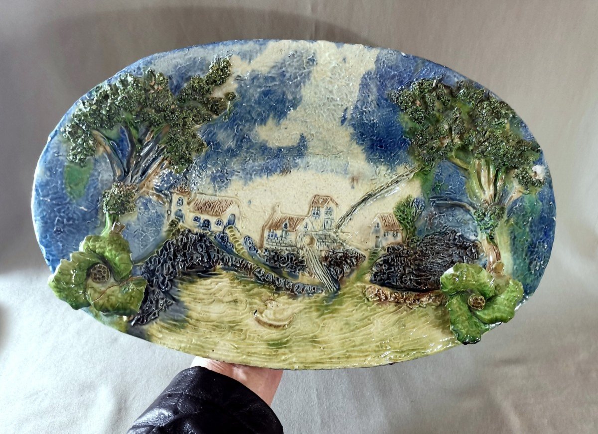 Singulier Plat Naturaliste Ancien, Ecole de Tours, Dans Le Goût De Palissy ou Avisseau-photo-6