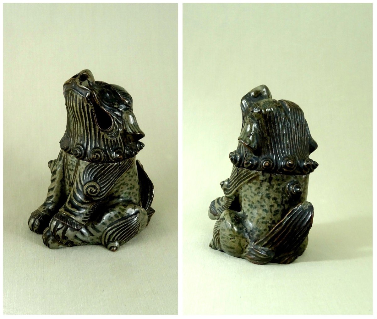 18th Century Japan, Perfume Burner Depicting A Shishi Or Komainu, Lion Dogs Guardians Of Temple-photo-3
