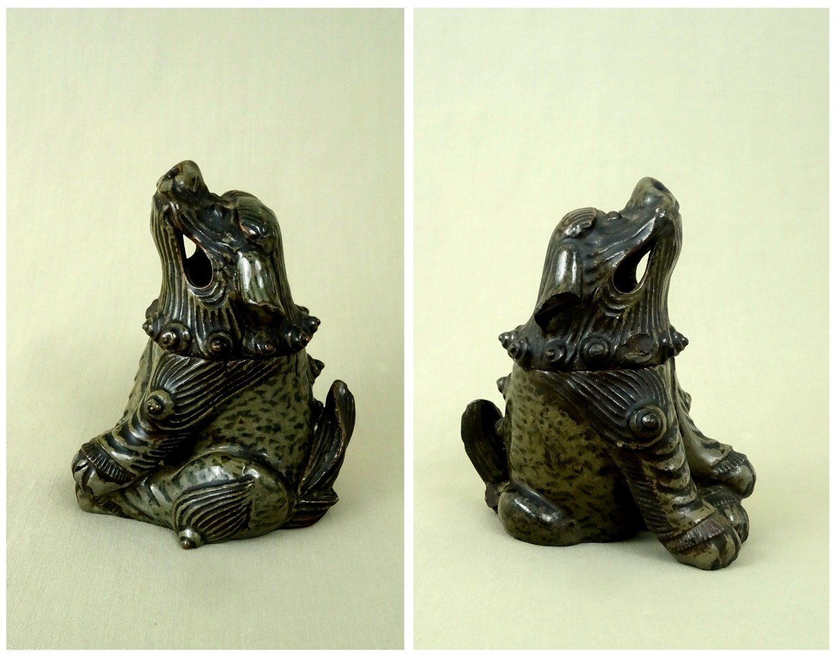 18th Century Japan, Perfume Burner Depicting A Shishi Or Komainu, Lion Dogs Guardians Of Temple-photo-4