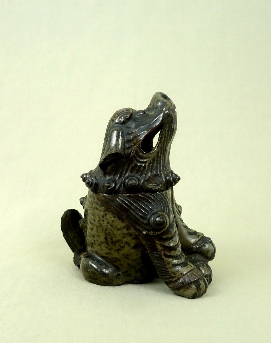 18th Century Japan, Perfume Burner Depicting A Shishi Or Komainu, Lion Dogs Guardians Of Temple-photo-2
